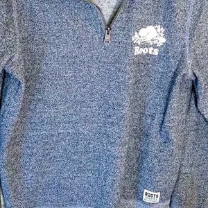 Roots salt and pepper zipped sweatshirt